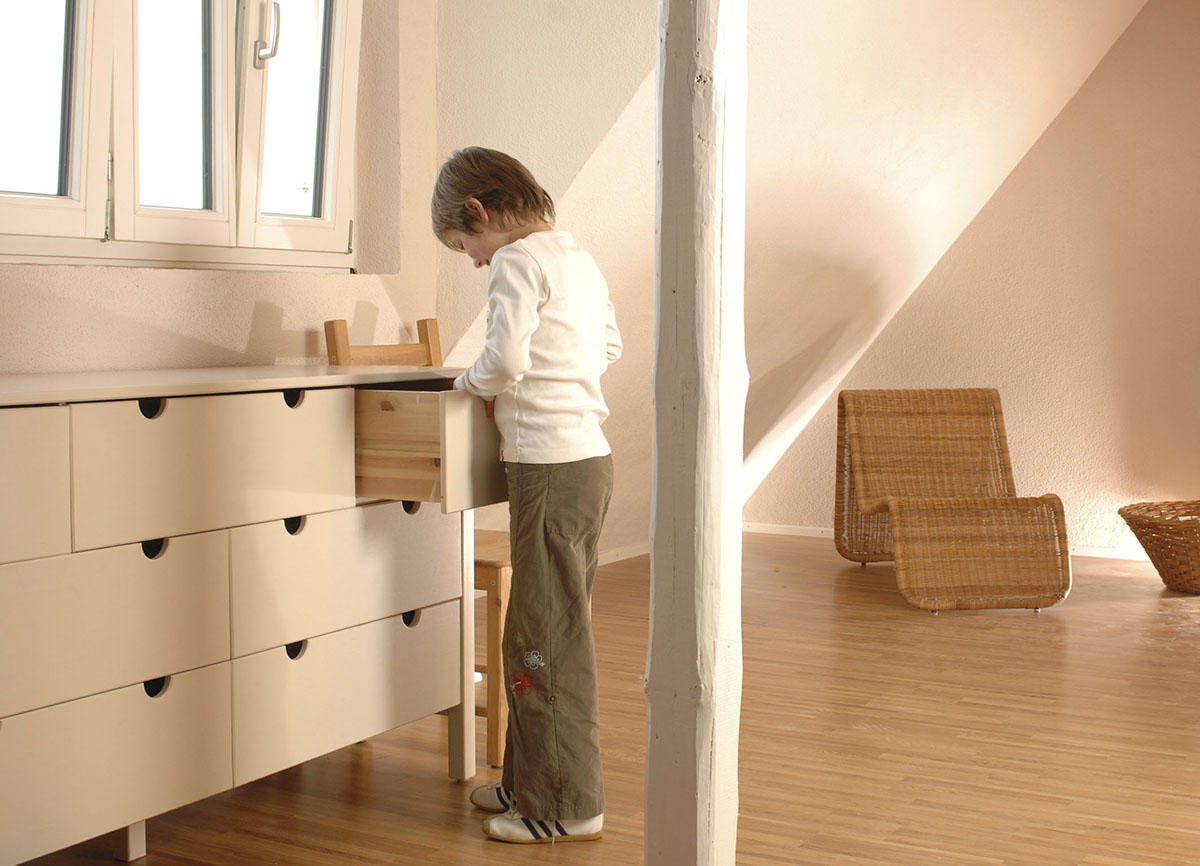 Ausbau mit geklebtem Parkett